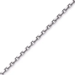 5mm Kette Collier Ankerkette Halskette, 585 Gold Weißgold, 60cm Herren