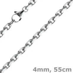 4mm Kette Collier Ankerkette Halskette aus 750 Gold Weißgold massiv 55cm