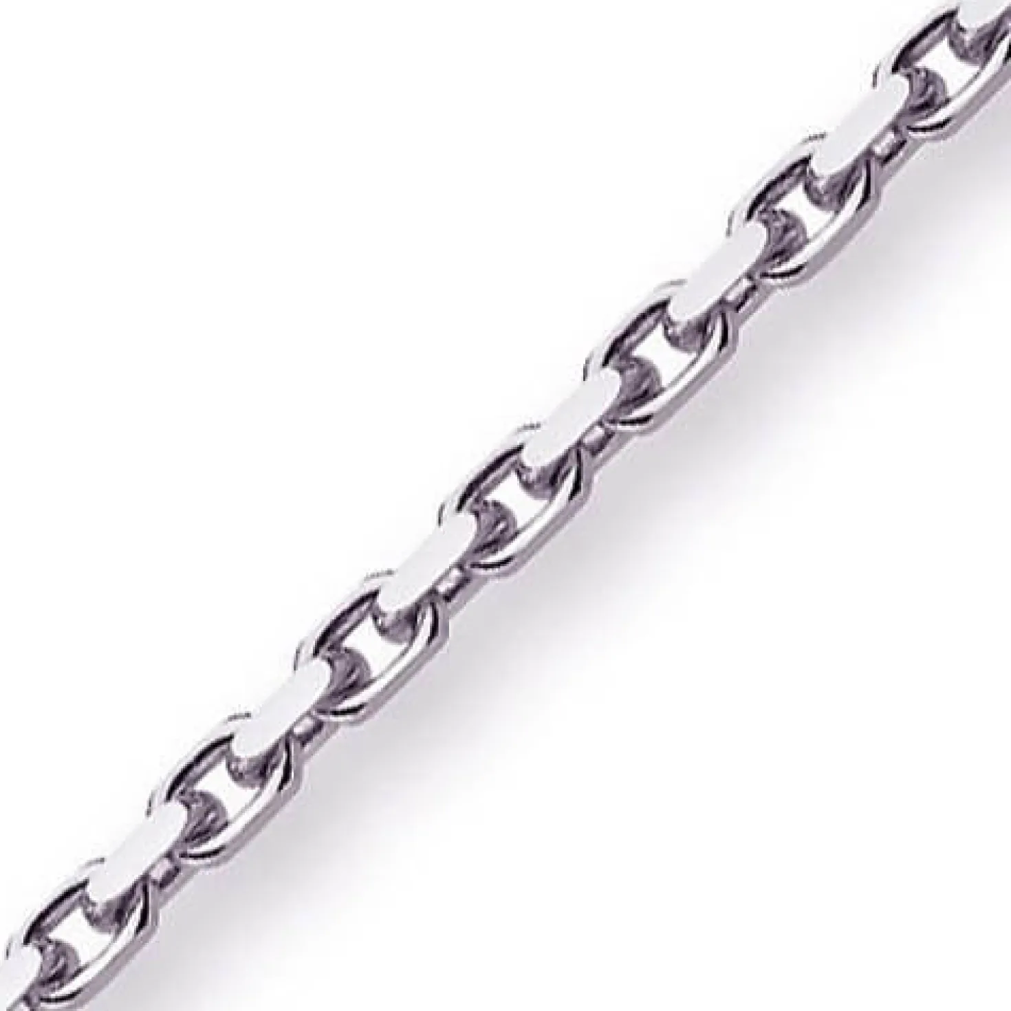 4mm Kette Collier Ankerkette Halskette aus 750 Gold Weißgold massiv 60cm