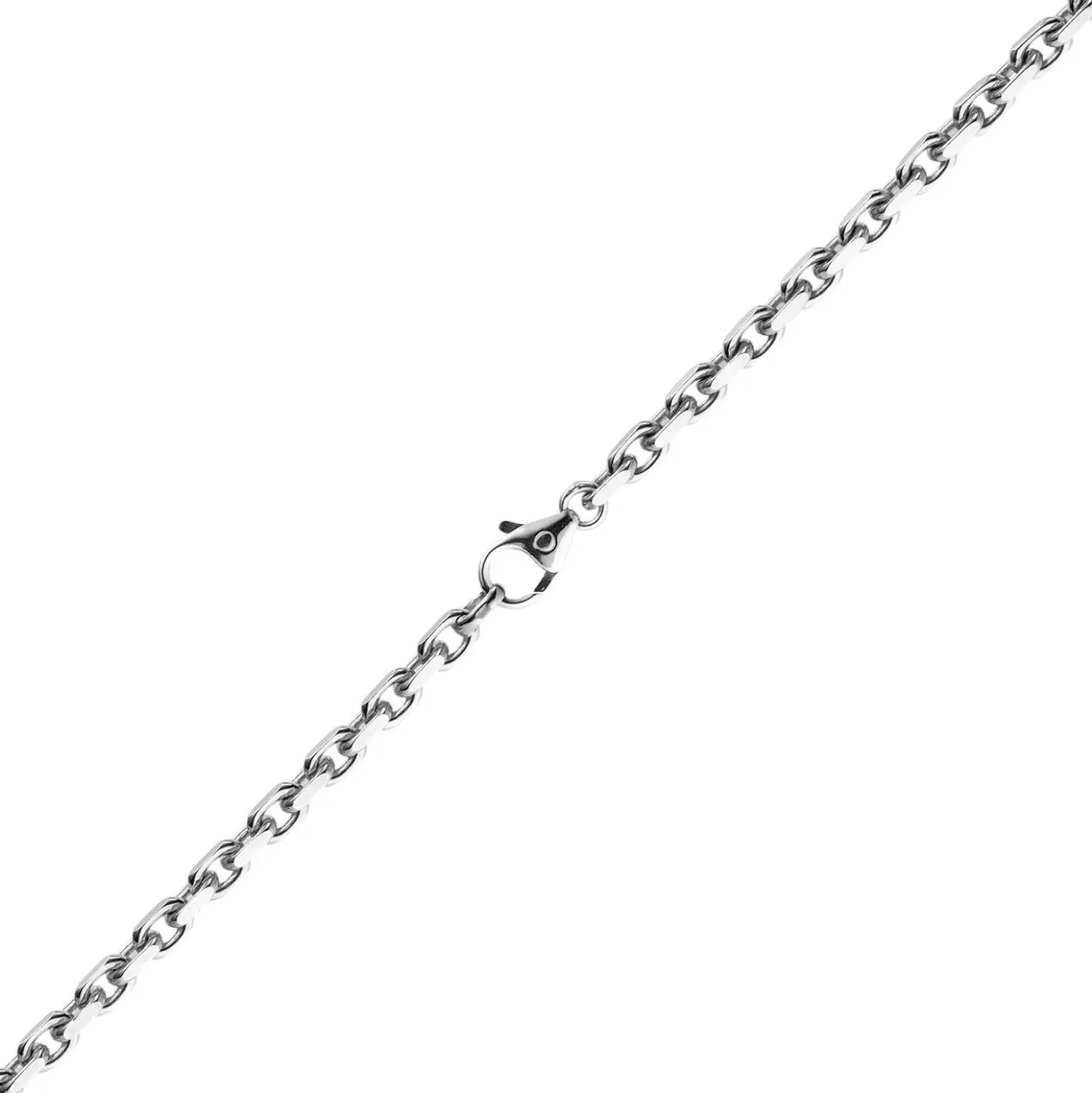 4mm Kette Collier Ankerkette Halskette aus 750 Gold Weißgold massiv 60cm