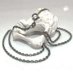 2mm Kette Collier Ankerkette Halsschmuck, rhodiniert, 925 Silber, 45cm