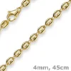 4mm Kette Collier Bohnenkette Schiffsankerkette 585 Gold Gelbgold 45cm
