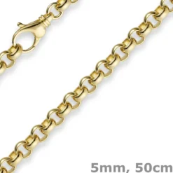 5mm Kette Collier Erbskette aus 750 Gold Gelbgold, 50cm