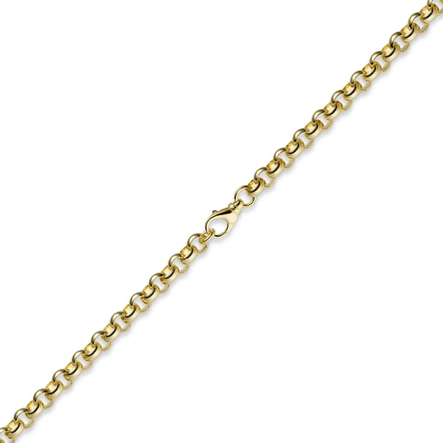 8mm Kette Collier Erbskette aus 585 Gold Gelbgold, 50cm, Unisex