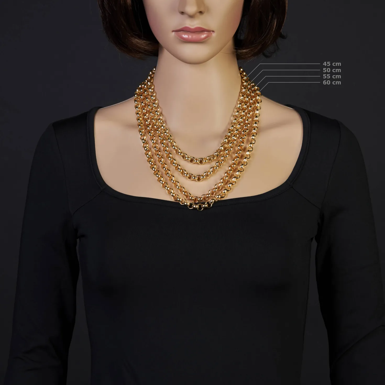 8mm Kette Collier Erbskette aus 585 Gold Gelbgold, 50cm, Unisex