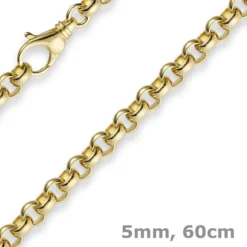 5mm Kette Collier Erbskette aus 585 Gold Gelbgold, 60cm
