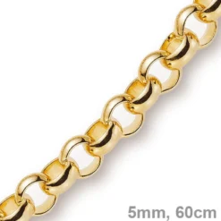 5mm Kette Collier Erbskette aus 585 Gold Gelbgold, 60cm