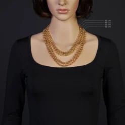 7mm Kette Collier Erbskette aus 585 Gold Gelbgold, 50cm, Unisex