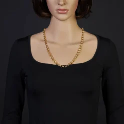8mm Kette Collier Erbskette aus 750 Gold Gelbgold, 60cm, Unisex