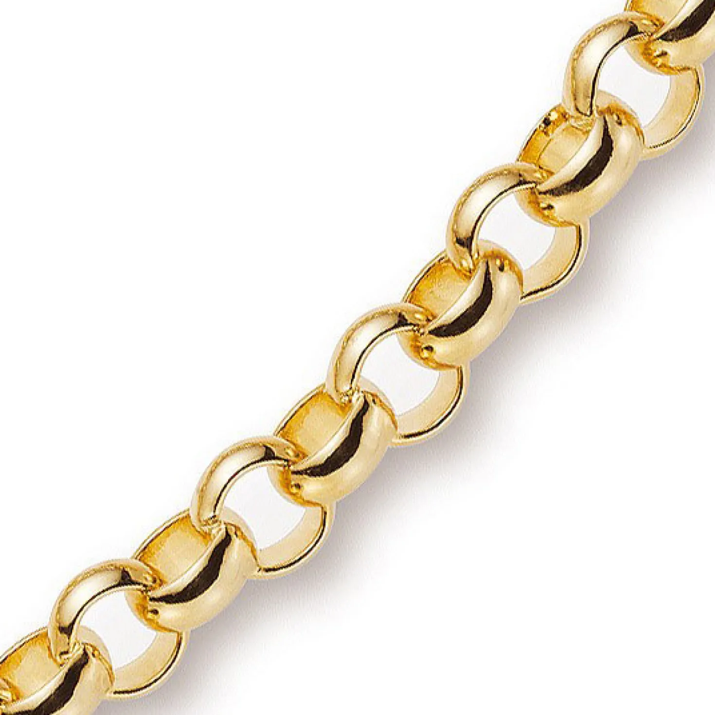 8mm Kette Collier Erbskette aus 750 Gold Gelbgold, 55cm, Unisex