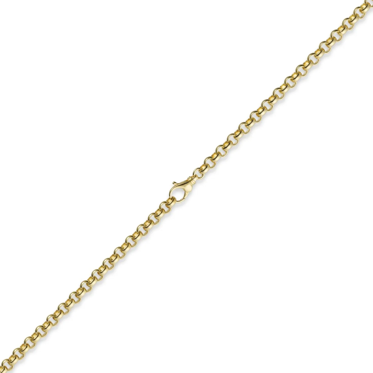 3,5mm Kette Collier Erbskette aus 750 Gold Gelbgold, 55cm, Unisex