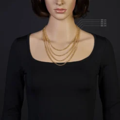 3,5mm Kette Collier Erbskette aus 750 Gold Gelbgold, 45cm, Unisex