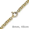 8mm Kette Collier Erbskette Halskette, 585 Gold Gelbgold, 45cm, Unisex