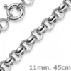 11mm Kette Collier Erbskette Halskette, 585 Gold Weißgold, 45cm