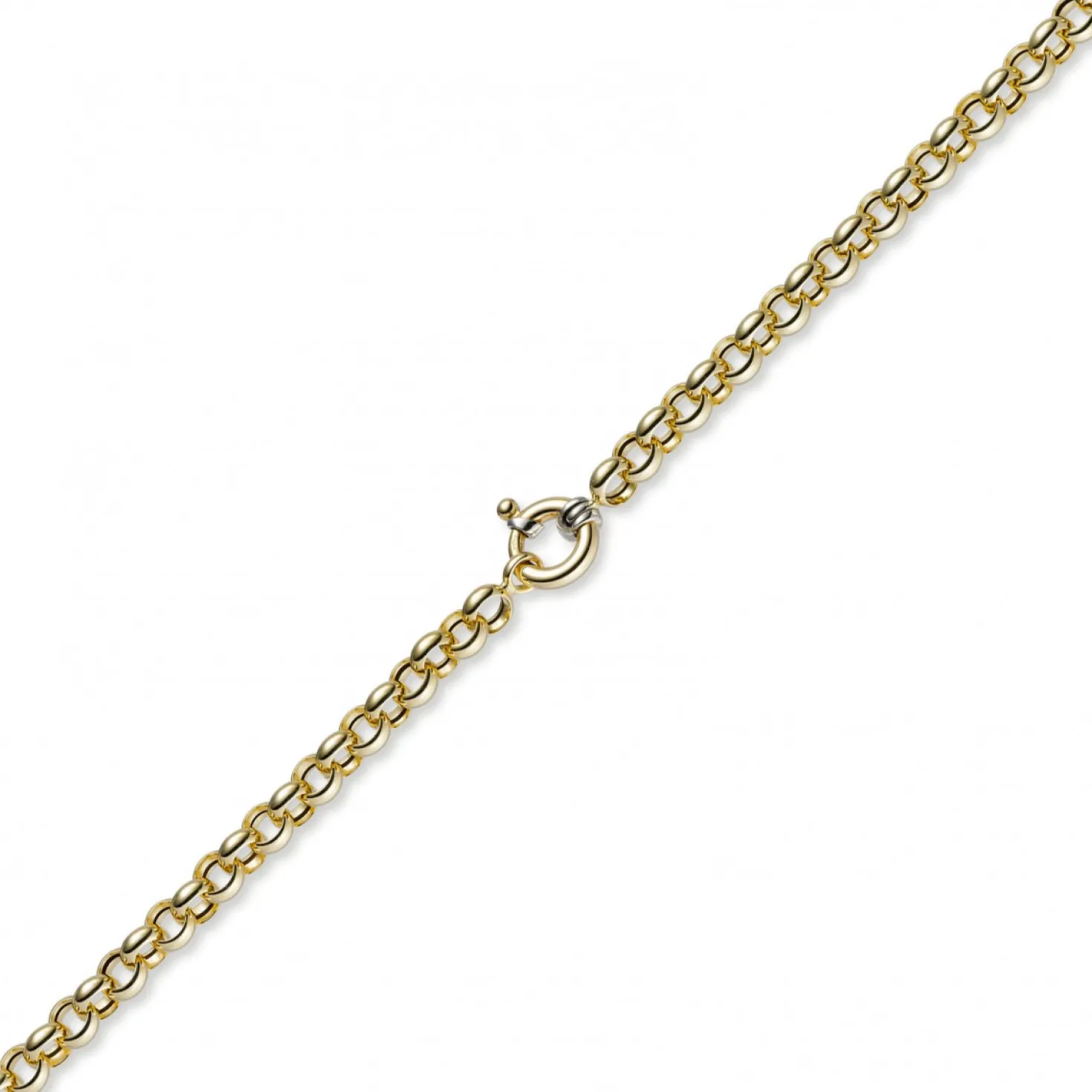 8mm Kette Collier Erbskette Halskette, 585 Gold Gelbgold, 50cm, Unisex