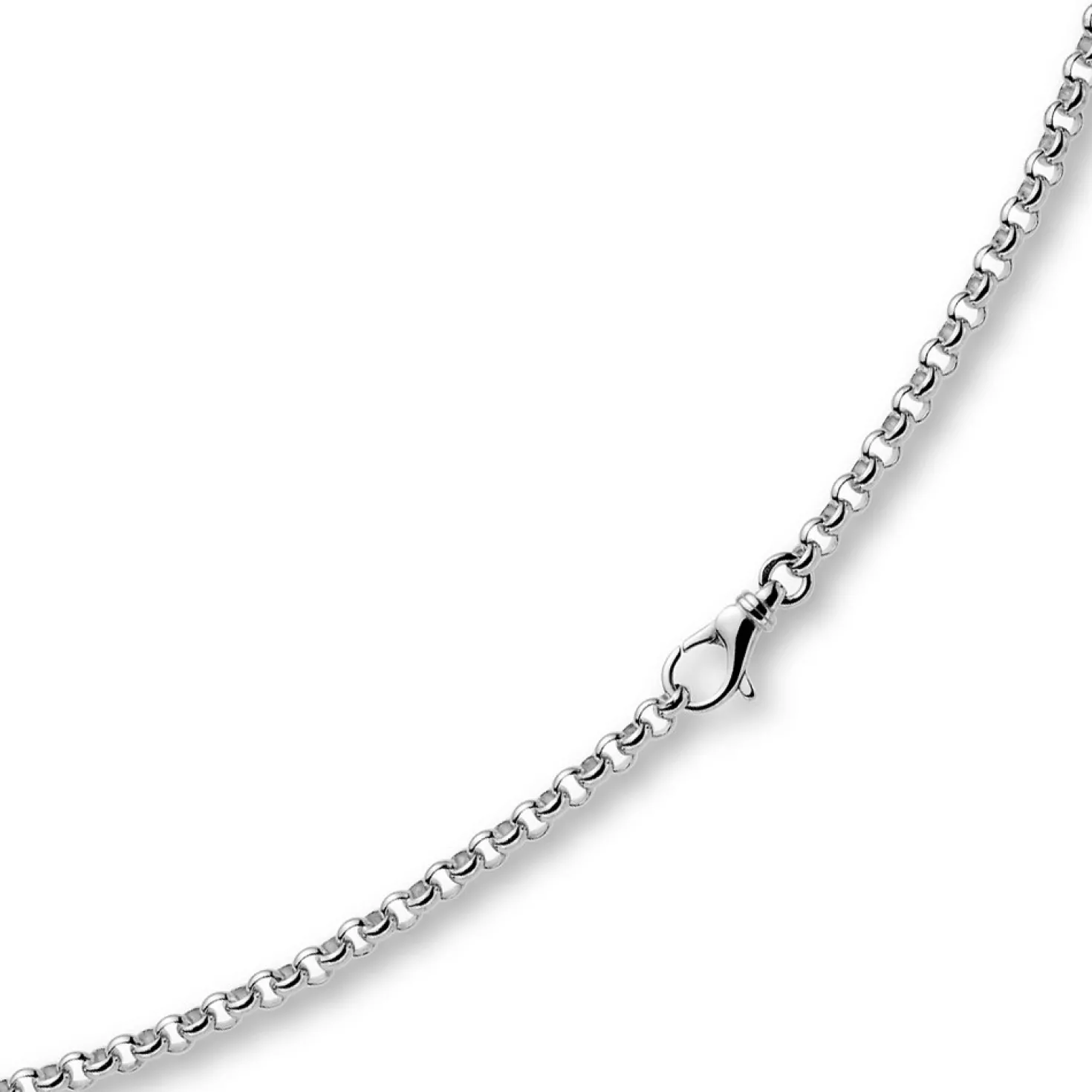 3,5mm Kette Collier Erbskette Halskette, 585 Gold Weißgold 50cm Unisex