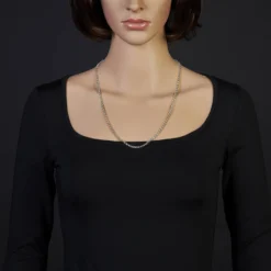 3,5mm Kette Collier Erbskette Halskette, 750 Gold Weißgold 60cm Unisex