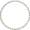 8,4mm Kette Collier Halskette aus Edelstahl teilmattiert Gold-Silber-Farbe 45cm