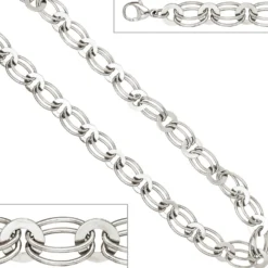 8,7mm Kette Collier Halskette aus echtem 925 Silber rhodiniert 45cm