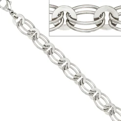 8,7mm Kette Collier Halskette aus echtem 925 Silber rhodiniert 45cm