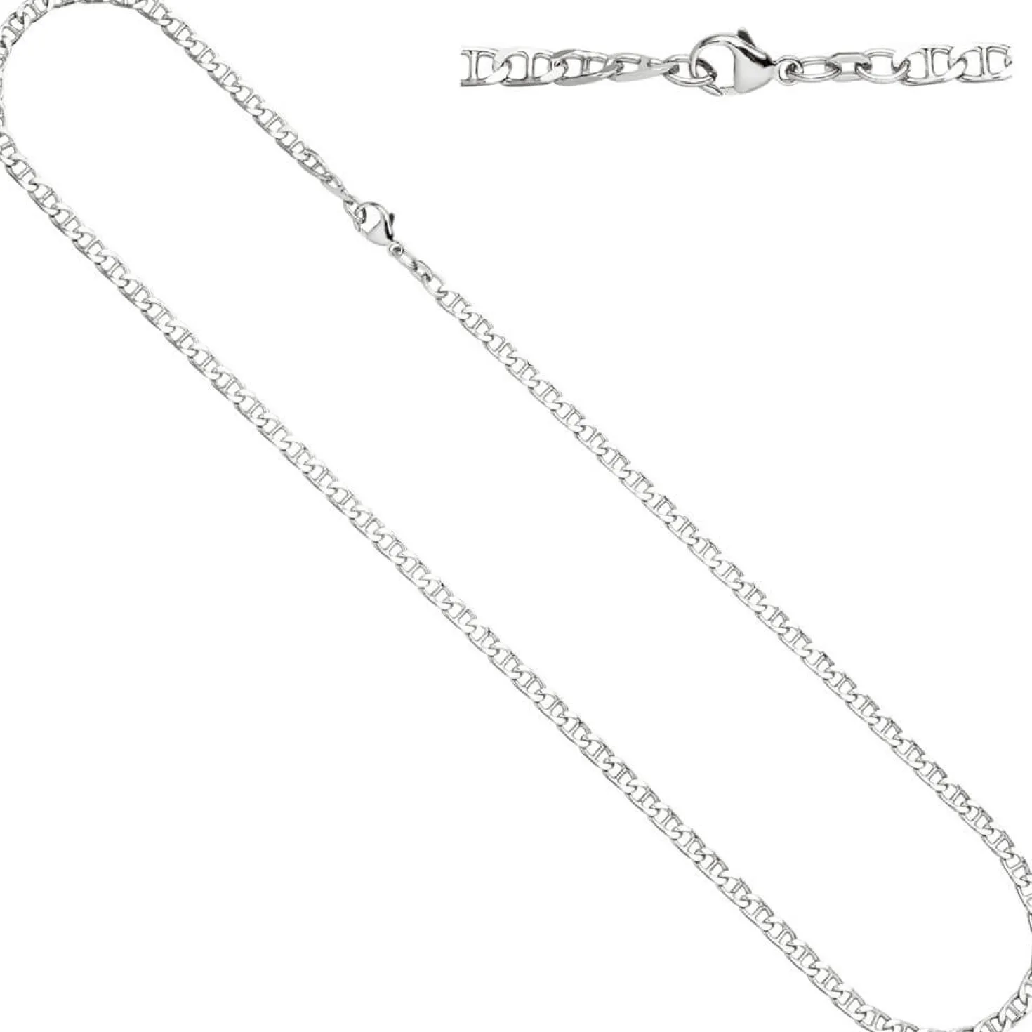 4,4mm Kette Collier Halskette Halsschmuck 925 Silber rhodiniert 60cm