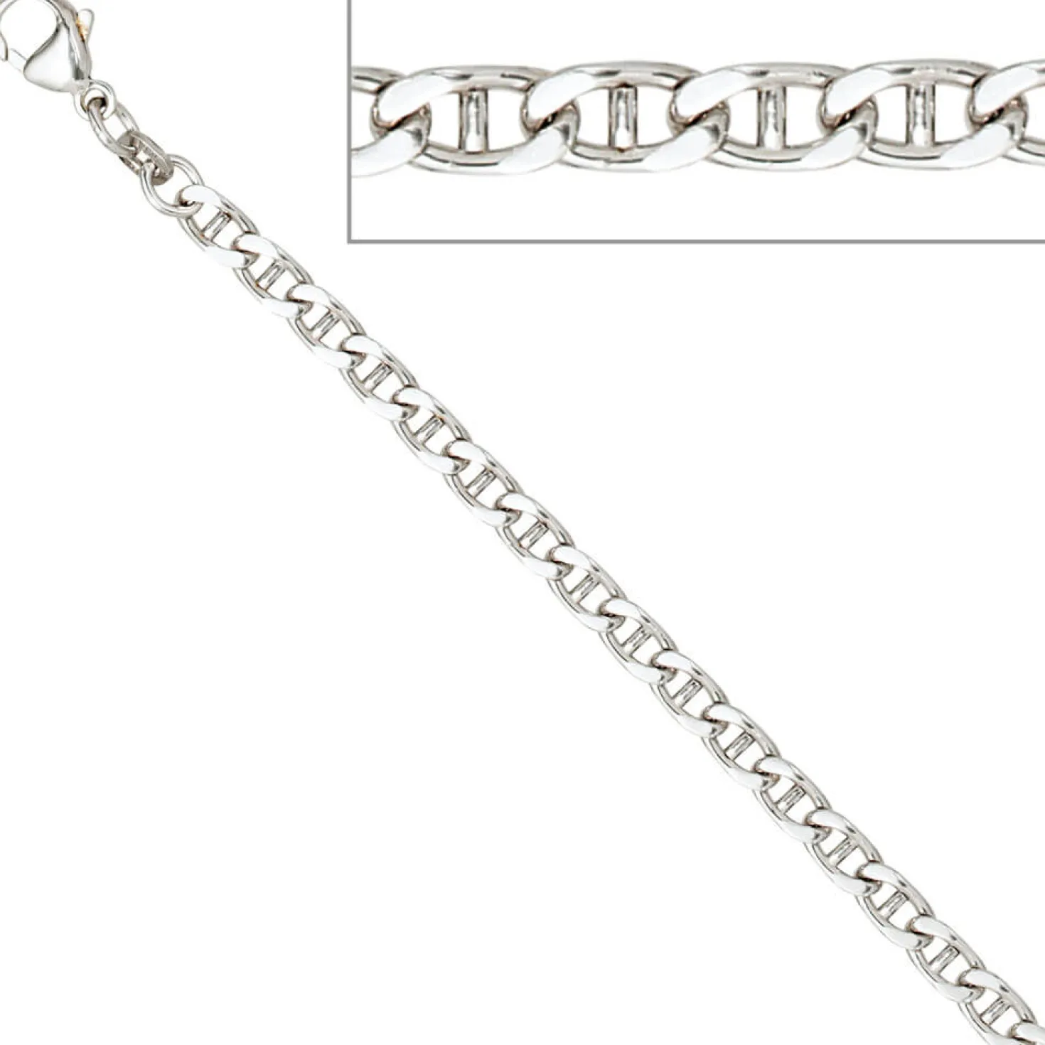 4,4mm Kette Collier Halskette Halsschmuck 925 Silber rhodiniert 60cm