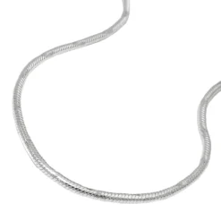 1,3mm Kette Collier Halskette, Schlange 925 Silber, für Damen, 38cm