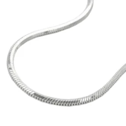 1,3mm Kette Collier Halskette, Schlange 5kant, 925 Silber, Damen, 45cm