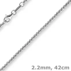 2,2mm Kette Collier Kügelchenkette Kugelkette, 750 Gold Weißgold, 42cm