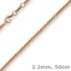 2,2mm Kette Collier Kügelchenkette Kugelkette, 585 Gold Rotgold, 50cm