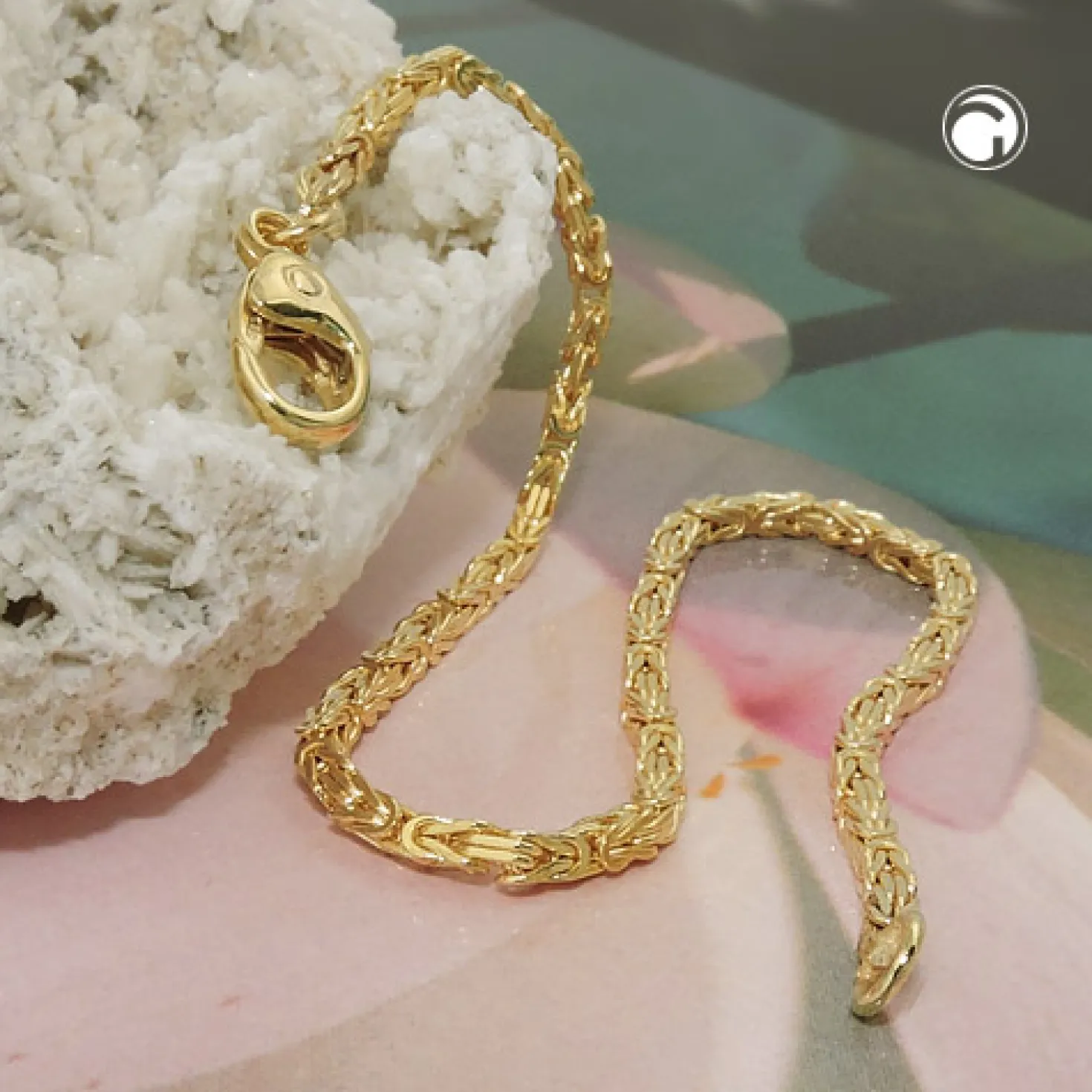 1,8mm Kette Collier Königskette Halsschmuck, 585 Gold Gelbgold, 50cm