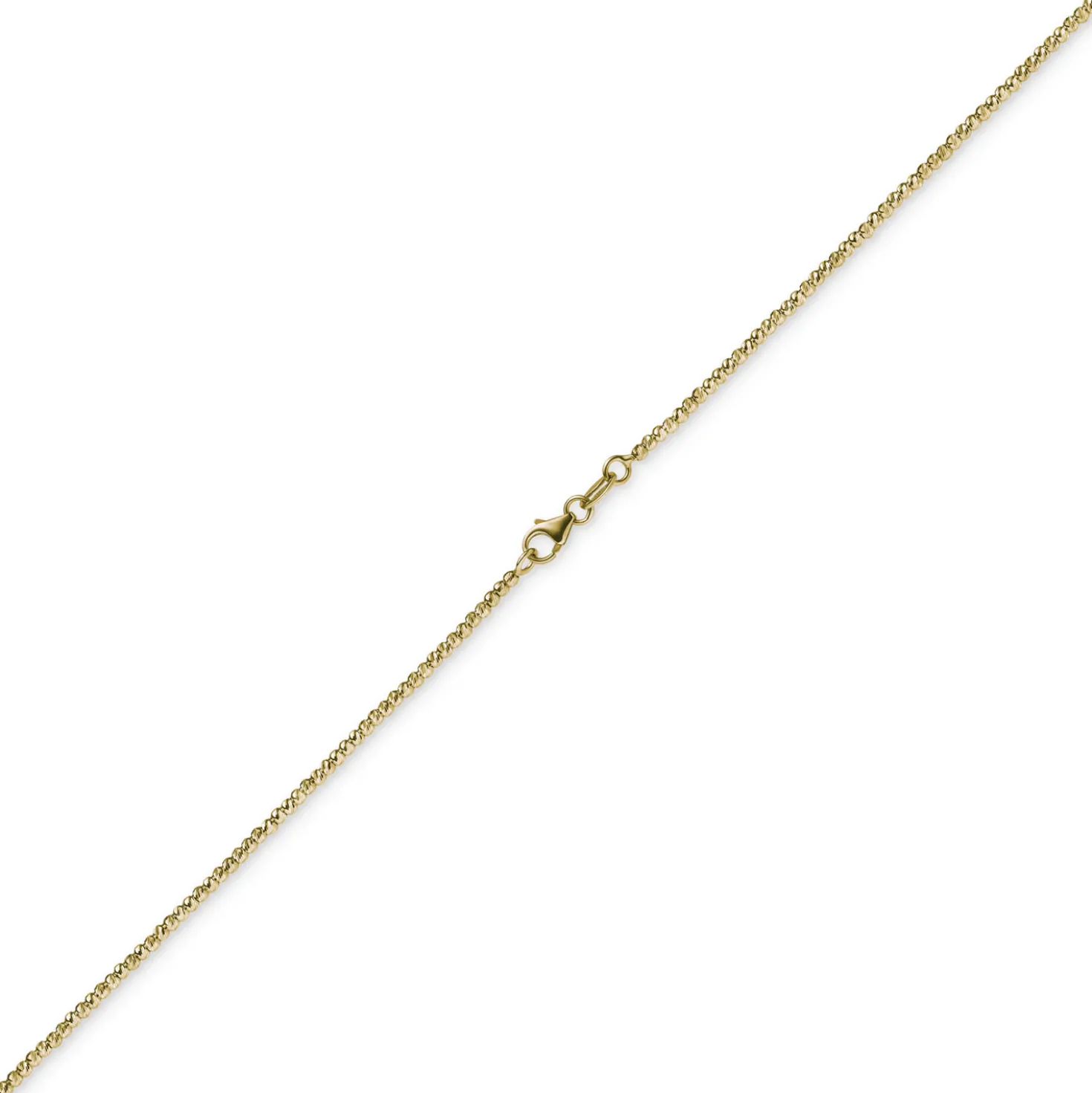 1,8mm Kette Collier Kugelkette diamantiert aus 585 Gold Gelbgold 45cm
