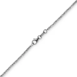 1,8mm Kette Collier Kugelkette diamantiert aus 585 Gold Weißgold 50cm