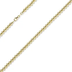 4mm Kette Collier Kugelkette diamantiert aus 585 Gold Gelbgold 50cm