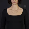1,8mm Kette Collier Kugelkette diamantiert aus 750 Gold Rotgold 50cm