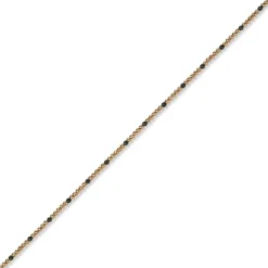 1,8mm Kette Collier Kugelkette 585 Gold Rotgold teil-schwarz-rhodiniert 45cm