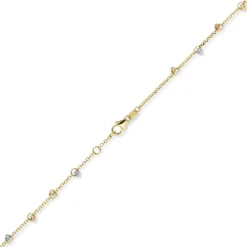 1,5mm Kette Collier mit Kügelchen diamantiert aus 585 Gold gelb/rot/weiß 45cm