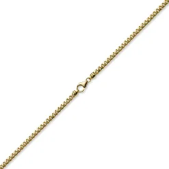 5mm Kette Collier Panzerkette oval diamantiert massiv, 750 Gold Gelbgold, 50cm