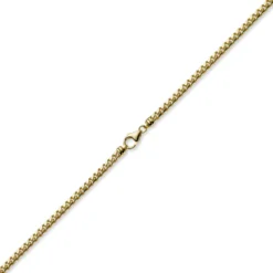 5mm Kette Collier Panzerkette oval diamantiert massiv, 585 Gold Gelbgold, 50cm