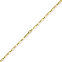 5mm Kette Collier Plattenkette aus 585 Gold Gelbgold, 50cm, Herren