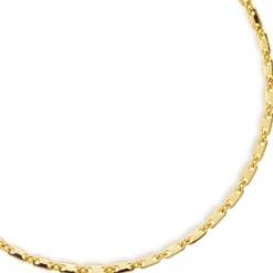5mm Kette Collier Plattenkette aus 585 Gold Gelbgold, 55cm, Herren