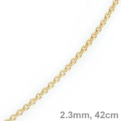 2,3mm Kette Collier Rundankerkette aus 585 Gold Gelbgold, 42cm Unisex