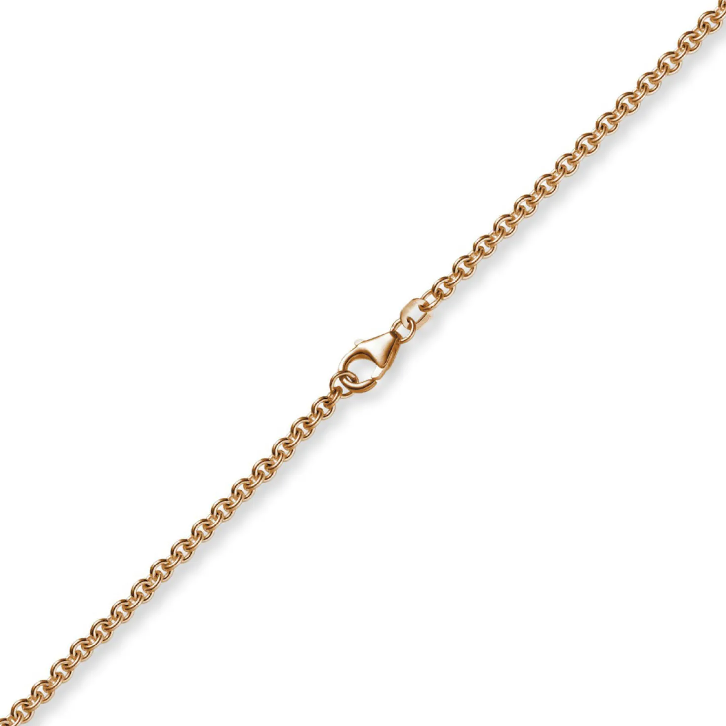 2,7mm Kette Collier Rundankerkette aus 750 Gold Rotgold, 42cm Unisex