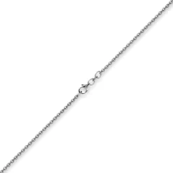 2,3mm Kette Collier Rundankerkette aus 750 Gold Weißgold massiv, 45cm