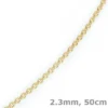 2,3mm Kette Collier Rundankerkette aus 750 Gold Gelbgold, 50cm Unisex