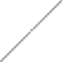 7mm Kette Collier Rundankerkette aus 585 Gold Weißgold 50cm