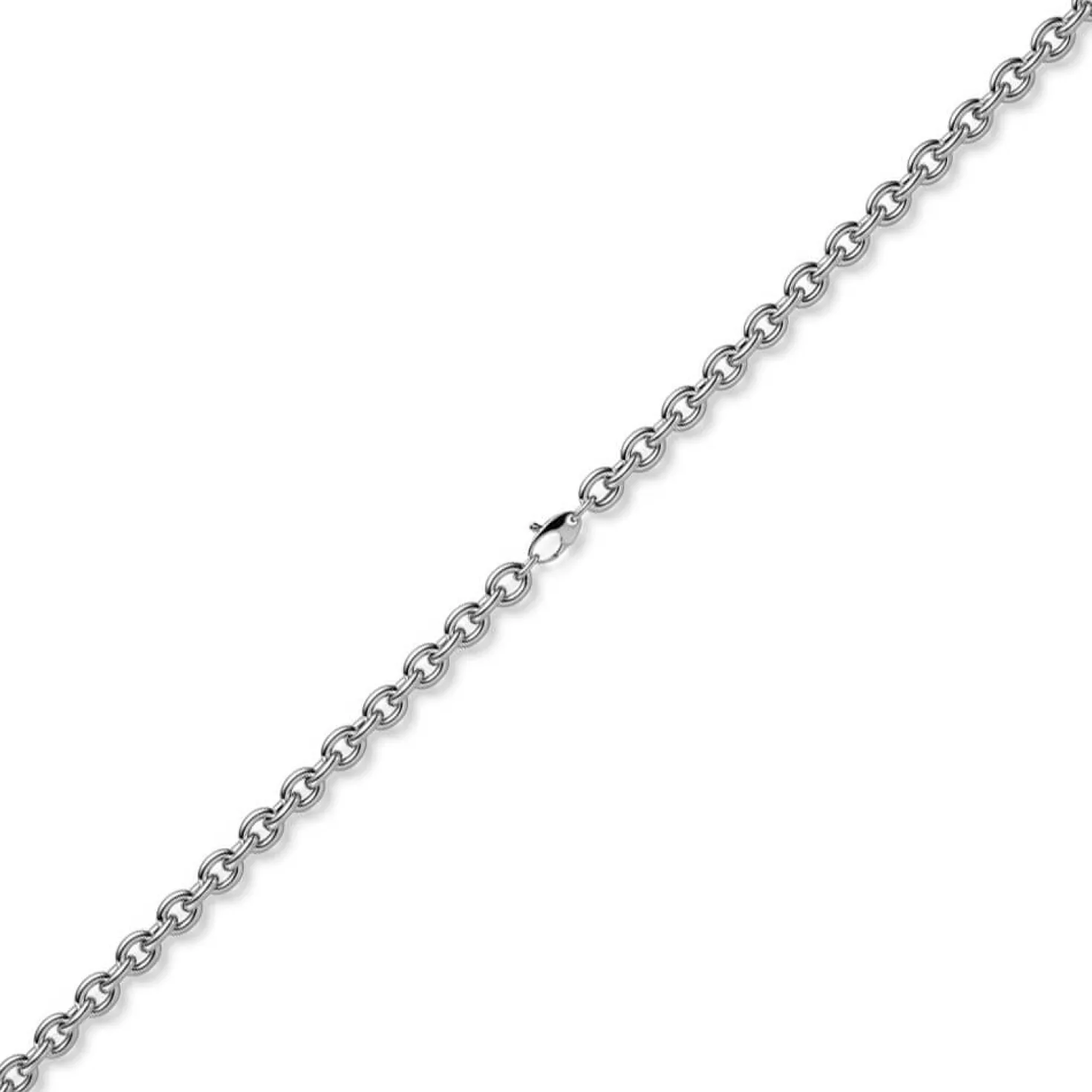 7mm Kette Collier Rundankerkette aus 585 Gold Weißgold 50cm