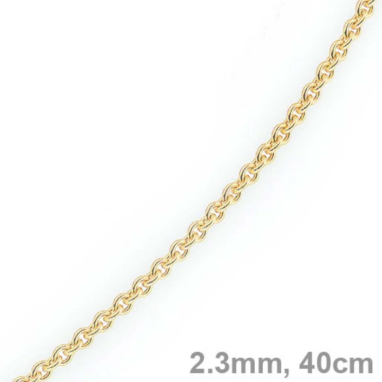 2,3mm Kette Collier Rundankerkette aus 585 Gold Gelbgold, 40cm Unisex