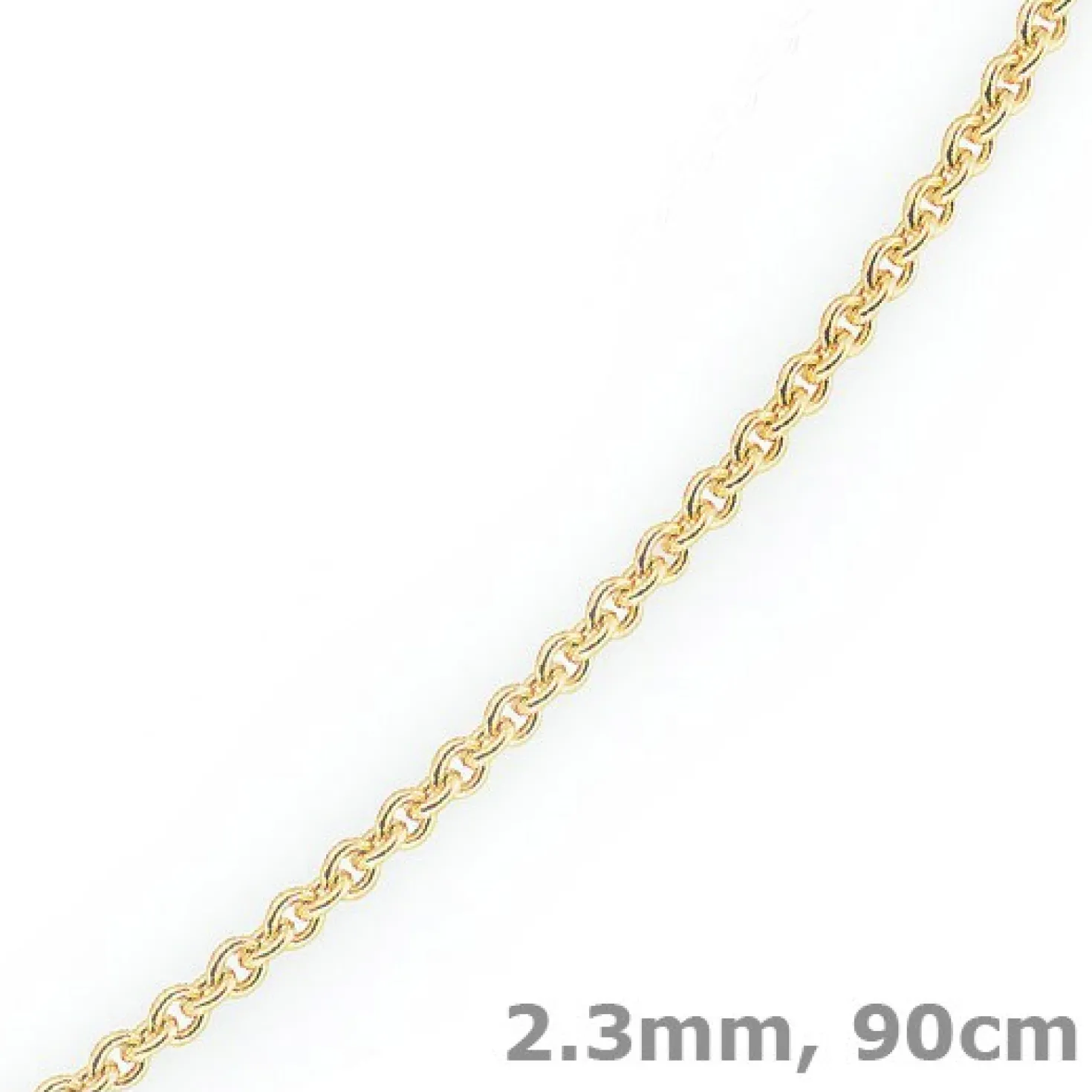 2,3mm Kette Collier Rundankerkette aus 585 Gold Gelbgold, 90cm Unisex