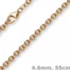 4,6mm Kette Collier Rundankerkette aus 750 Gold Rotgold, 55cm Unisex